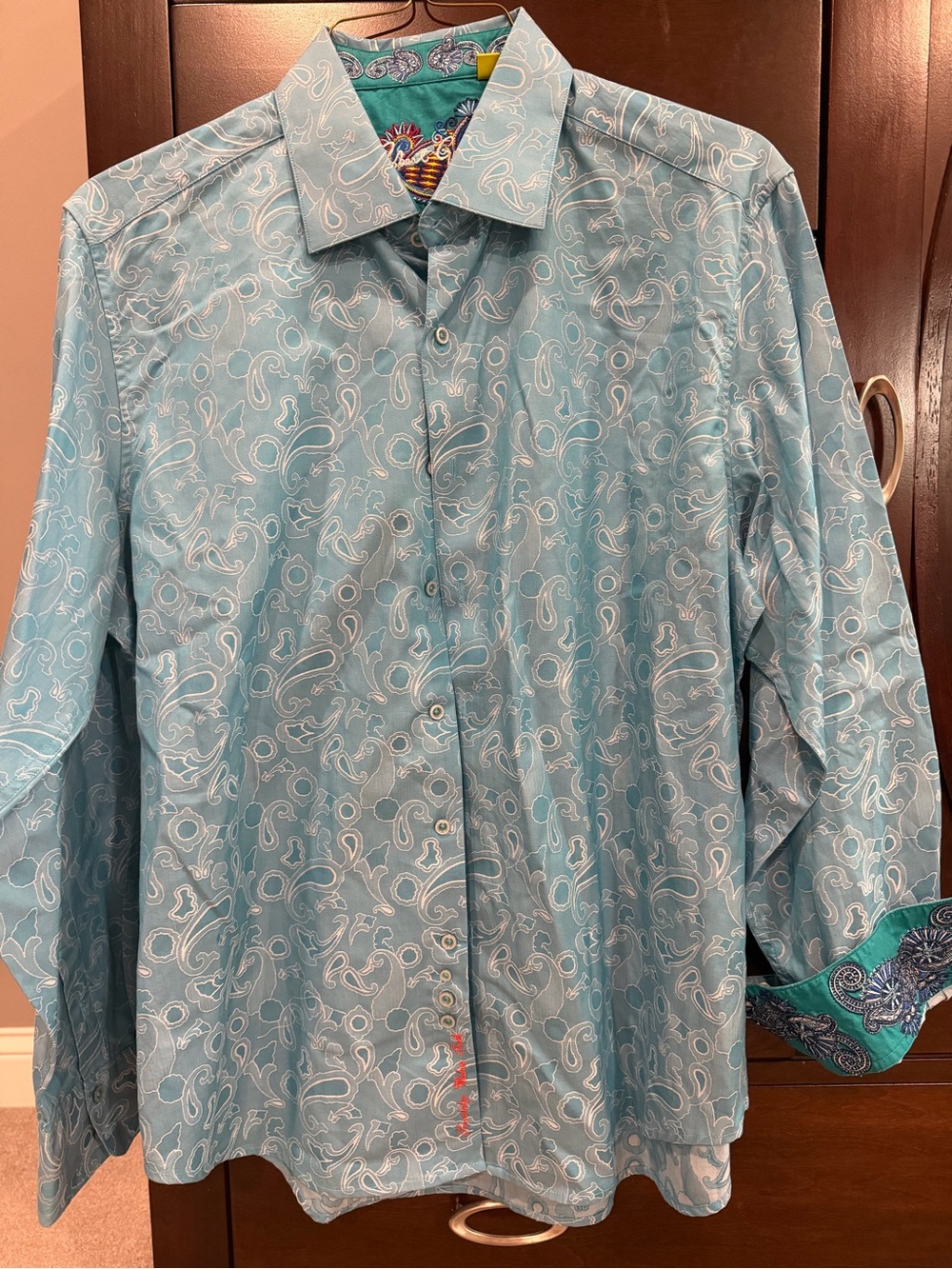 Classic Light Blue Paisley Button-Down Shirt